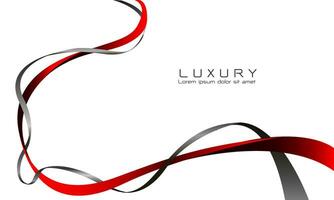 abstrait rouge gris courbe ligne ruban sur blanc luxe conception moderne Créatif Contexte vecteur