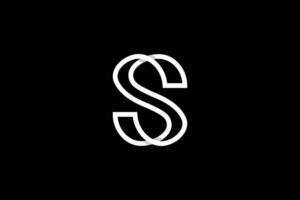 Créatif minimal style professionnel initiale lettre s logo conception modèle sur noir Contexte vecteur