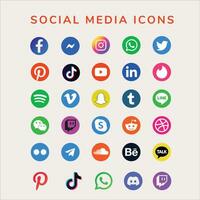 icônes de médias sociaux vecteur