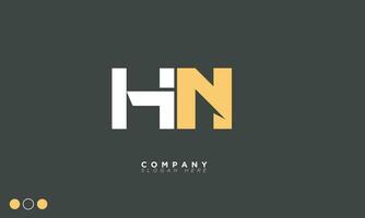 hn alphabet lettres initiales monogramme logo nh, h et n vecteur