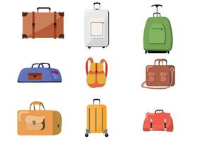 une sac ensemble isolé sur blanc arrière-plan.bagages touristes façonné coloré objets sacs.voyageurs,vecteur,voyage,valises,affaires cas, voyage bagages, vecteur pour bagage et Voyage.