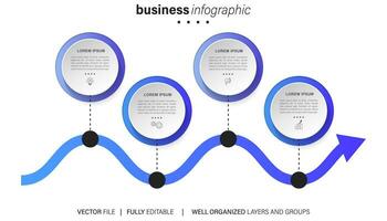 chronologie infographie avec infographie. moderne présentation modèle avec 6 spets pour affaires processus. site Internet modèle sur blanc Contexte pour concept moderne conception. horizontal mise en page. vecteur