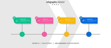 visualisation des données d'entreprise. diagramme de processus. éléments abstraits du graphique, diagramme avec étapes, options, parties ou processus. modèle d'entreprise de vecteur pour la présentation. concept créatif pour infographie.