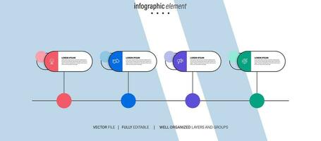 moderne 3d infographie modèle avec 4 pas. affaires cercle modèle avec les options pour brochure, diagramme, flux de travail, calendrier, la toile conception. vecteur eps dix