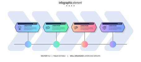 affaires infographie élément avec 4 choix, pas, nombre vecteur modèle conception