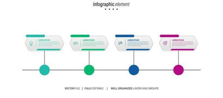 affaires infographie élément avec 4 choix, pas, nombre vecteur modèle conception