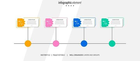 moderne 3d infographie modèle avec 4 pas. affaires cercle modèle avec les options pour brochure, diagramme, flux de travail, calendrier, la toile conception. vecteur eps dix