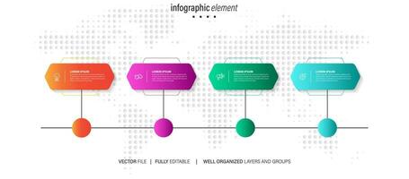 affaires infographie élément avec 4 choix, pas, nombre vecteur modèle conception