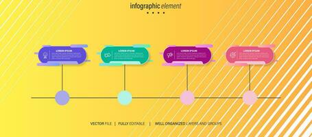 affaires infographie élément avec 4 choix, pas, nombre vecteur modèle conception