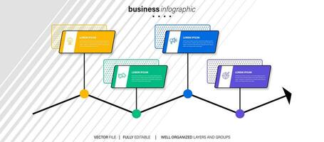 affaires infographie élément avec 4 choix, pas, nombre vecteur modèle conception