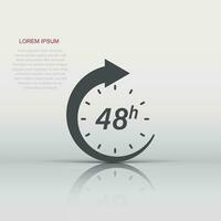 48 heure l'horloge icône dans plat style. minuteur compte à rebours vecteur illustration sur isolé Contexte. temps mesure signe affaires concept.