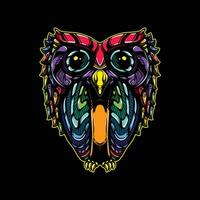 plein Couleur hibou ouvrages d'art illuatration vecteur