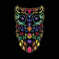 plein Couleur hibou ouvrages d'art illuatration vecteur