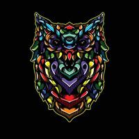 plein Couleur hibou ouvrages d'art illuatration vecteur