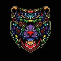 ours visage plein Couleur ouvrages d'art illustration vecteur