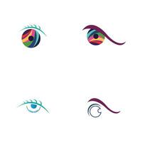 contact lentilles œil vision étincelle coloré logo conception inspiration vecteur