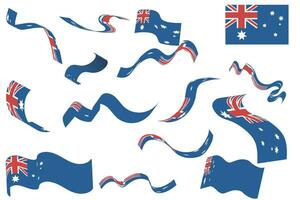 vecteur collection drapeau et ruban Australie
