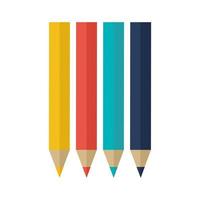 crayons de couleur sur fond blanc vecteur