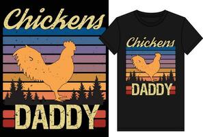 poulets papa T-shirt vecteur, poulet amoureux ancien T-shirt conception, ancien poulet amoureux t chemise graphique illustration vecteur