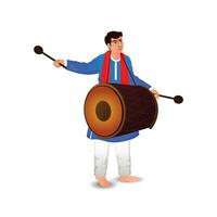 vecteur illustration de content ganesh chaturthi avec tambour