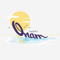 Inde, Kerala Festival onam Anglais caractères, Chundan valam veux dire bec bateau concept vecteur