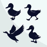 vecteur dessin de une ensemble de canards silhouette