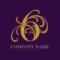 intemporel luxe classique nombre 6 monogramme lettre logo vecteur des illustrations pour votre travail logo, marchandise T-shirt, autocollants et étiquette conceptions, affiche, salutation cartes La publicité affaires entreprise