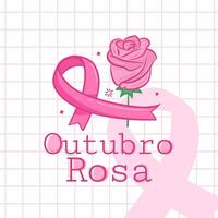 bannière dans Portugais pour composition octobre rose Sein cancer la prévention Brésil vecteur