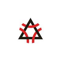 Triangle lettre une coloré ligne chevauchement logo vecteur