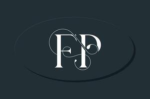 fp lettre marque ligature logo conception concept vecteur