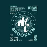 Brooklyn texte Cadre graphique conception, typographie vecteur illustration, moderne style, pour impression t chemise