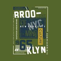 Brooklyn texte cadre, graphique mode style, t chemise conception, typographie vecteur, illustration vecteur