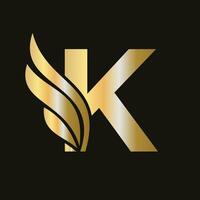 lettre k aile logo conception pour cargaison et transport symbole. aile logotype modèle vecteur