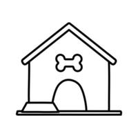 illustration de une chien maison avec une OS sur une blanc Contexte vecteur