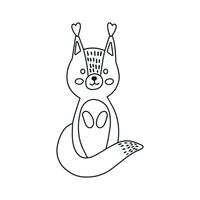 mignonne dessin animé écureuil coloration livre pour les enfants. vecteur