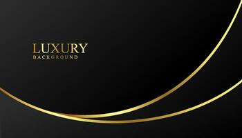 luxe noir Contexte avec d'or contour. moderne Contexte concept dans 3d style. vecteur illustration