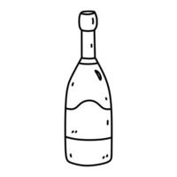 bouteille de Champagne isolé sur blanc Contexte. alcoolique boisson. vecteur dessiné à la main illustration dans griffonnage style. parfait pour cartes, menu, décorations, logo, divers conceptions.