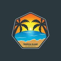 tropical île logo vecteur