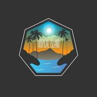 tropical île logo vecteur