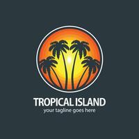 tropical île logo vecteur