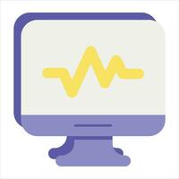 électrocardiogramme plat icône conception style vecteur