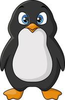 dessin animé mignon de pingouin sur fond blanc vecteur