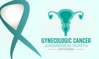 gynécologique cancer conscience mois est observé chaque année dans septembre. femelle reproducteur système symbole. modèle pour bannière, carte, Contexte. vecteur illustration.