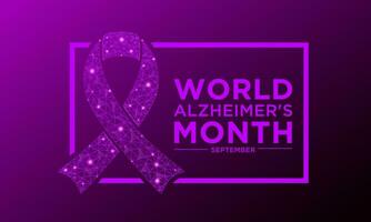 monde la maladie d'Alzheimer mois est observé chaque année dans septembre. septembre est monde la maladie d'Alzheimer mois. vecteur modèle pour bannière, salutation carte, affiche avec géométrique Contexte. faible poly style conception.