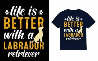 Labrador retriever chien T-shirt conception, typographie, vecteur, t chemise vecteur