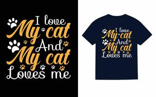 conception de t-shirt chat vecteur