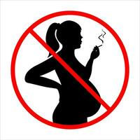 interdiction signe de Enceinte femme fumeur cigarette. vecteur illustration