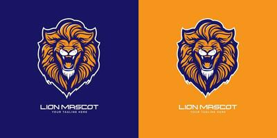 Lion tête mascotte logo Couleur vecteur modèle illustration conception