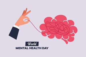 psychologie. monde mental santé journée concept. coloré plat vecteur illustration isolé.
