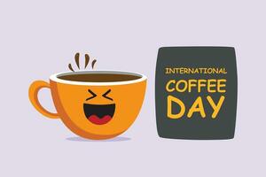 international café journée concept. modèle conception avec main dessin style. coloré plat vecteur illustration isolé.